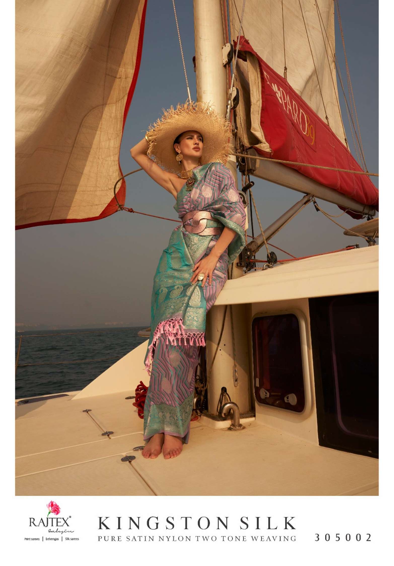 Rajtex Kingston Wedding Wear Satin Nylon Weaving Saree