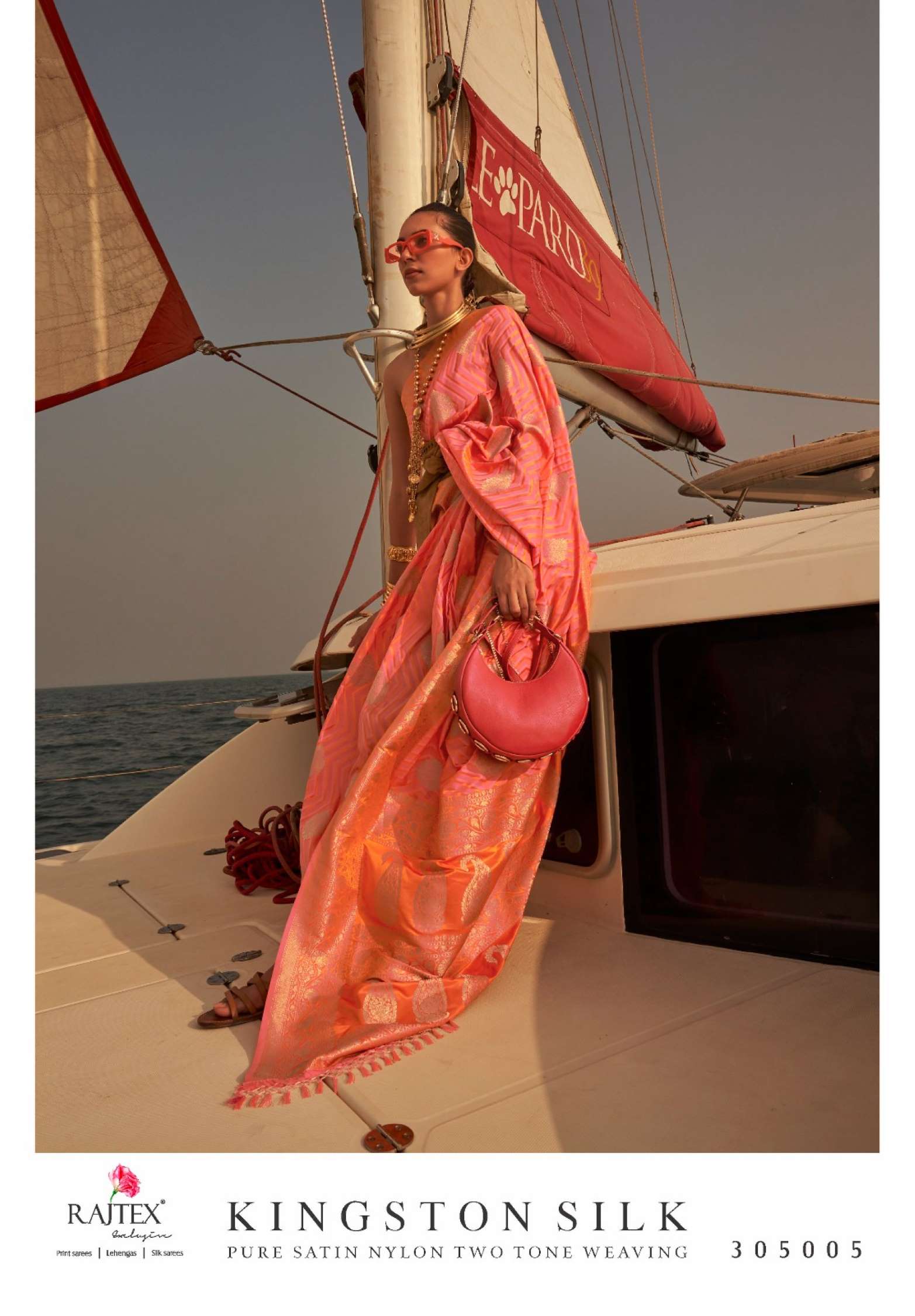 Rajtex Kingston Wedding Wear Satin Nylon Weaving Saree