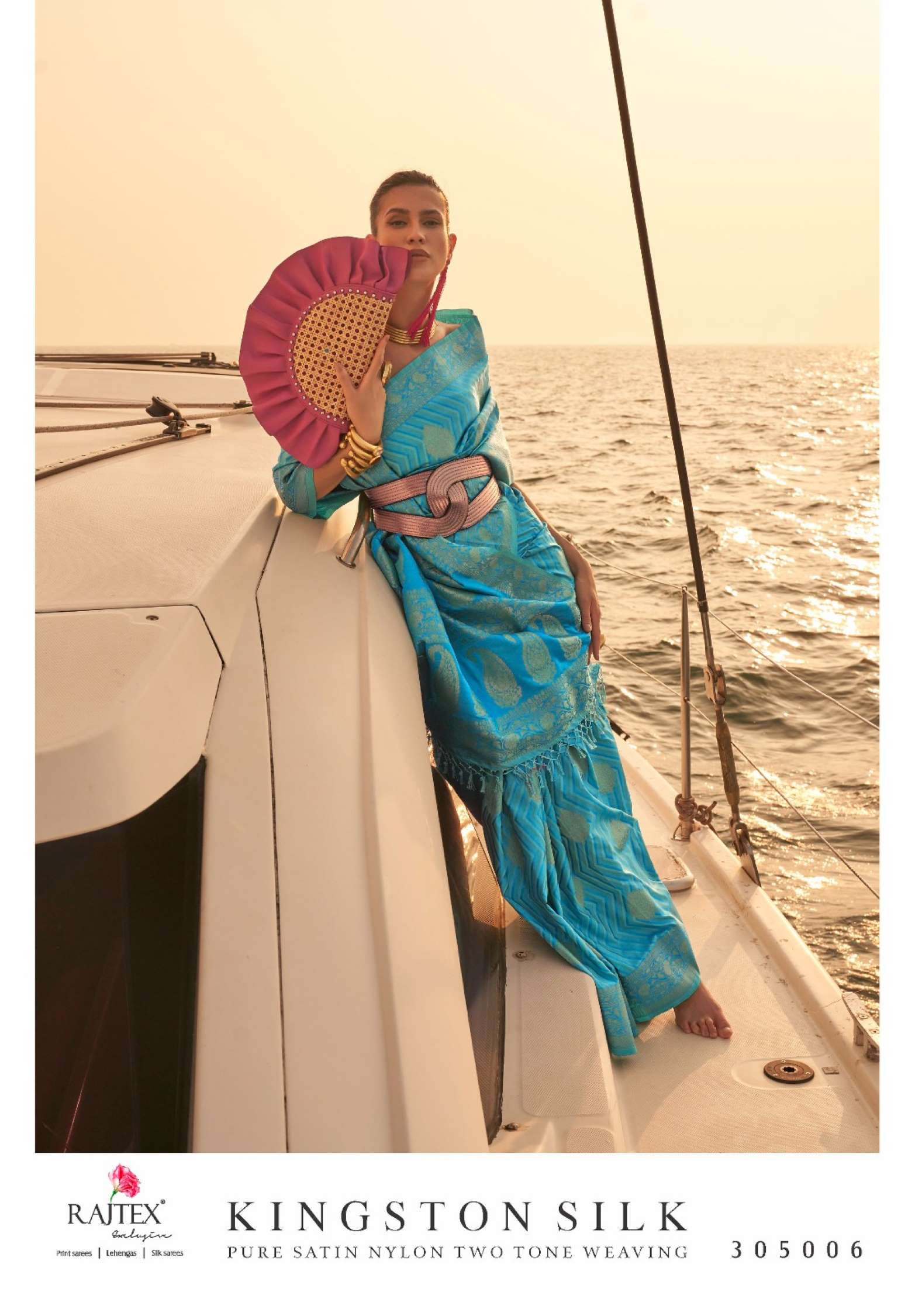 Rajtex Kingston Wedding Wear Satin Nylon Weaving Saree