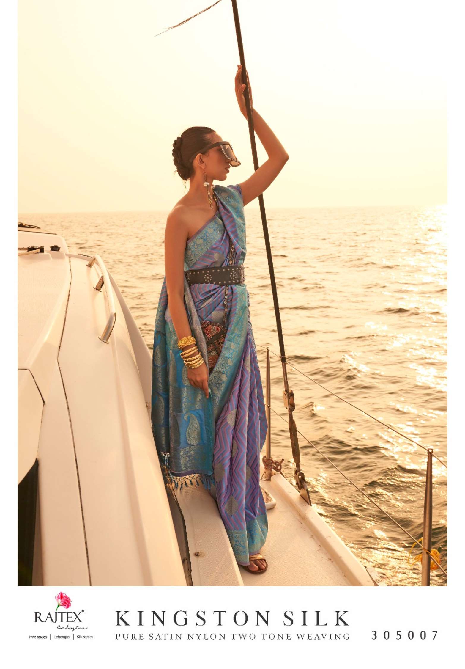 Rajtex Kingston Wedding Wear Satin Nylon Weaving Saree