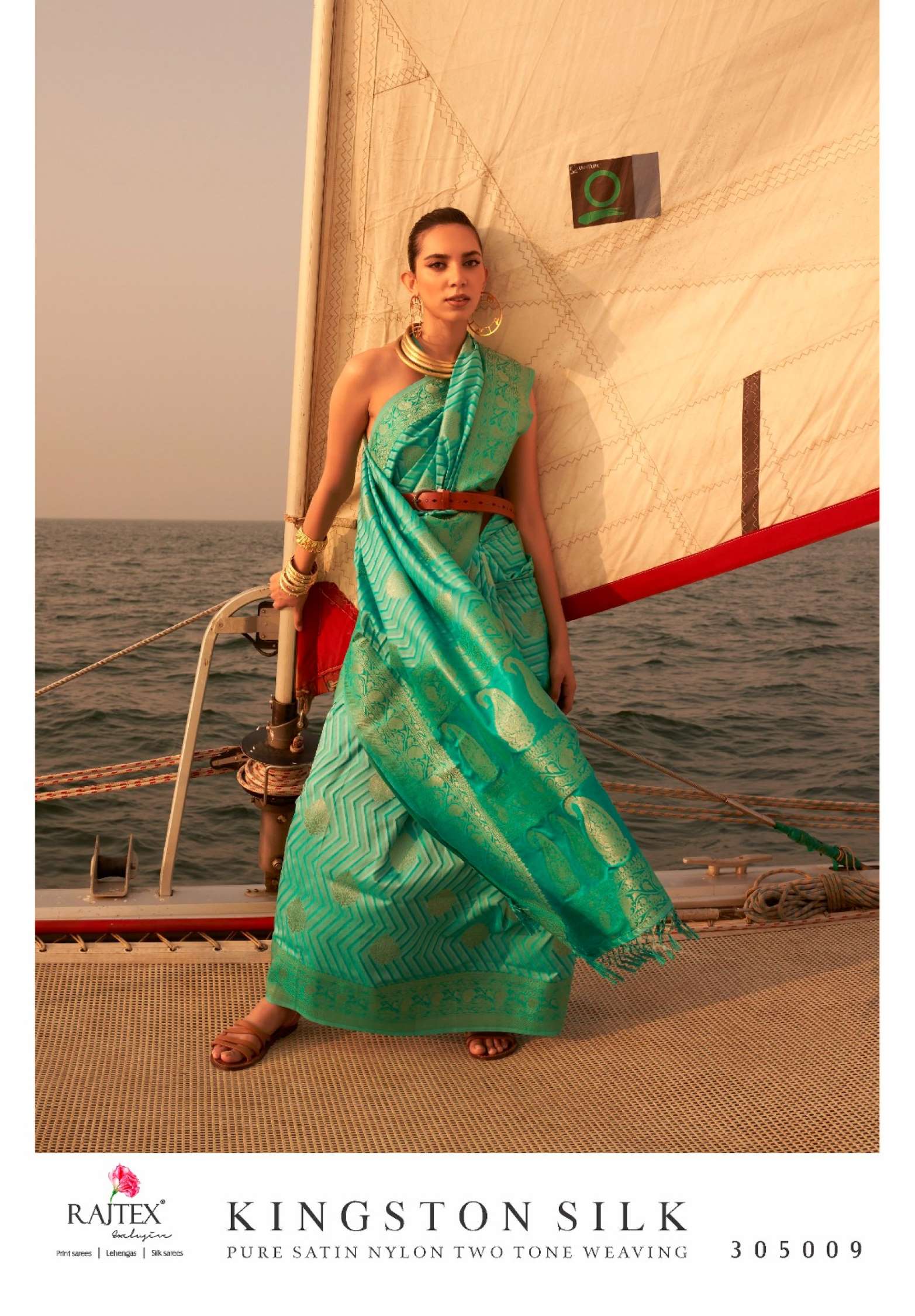 Rajtex Kingston Wedding Wear Satin Nylon Weaving Saree