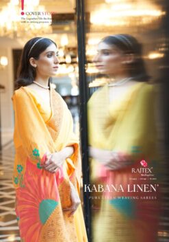 Rajtex Kabana Designer Pure Linen Zari Weaving Saree