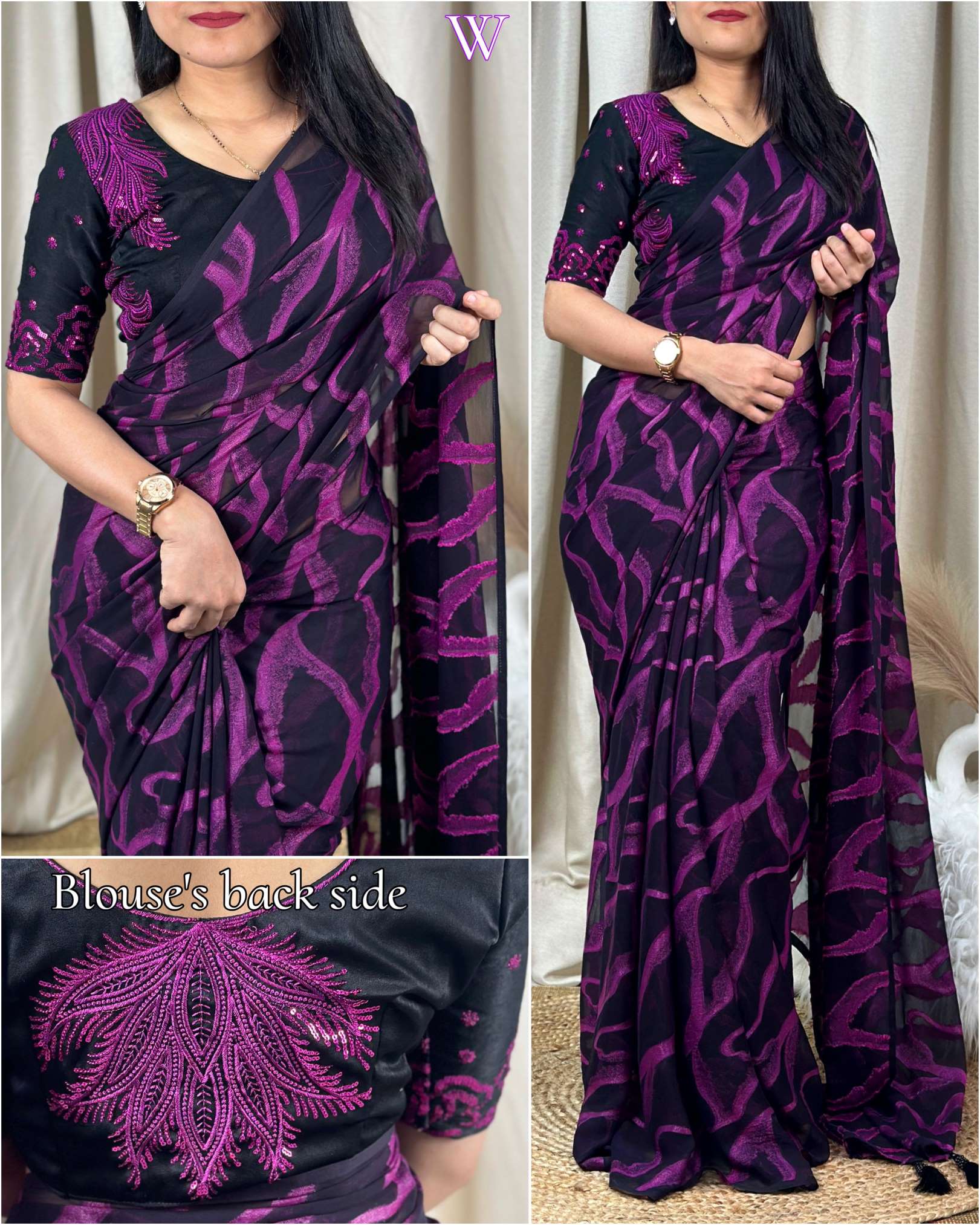 Sumshy Zohra Zari Weaving Bamber Brasso Saree