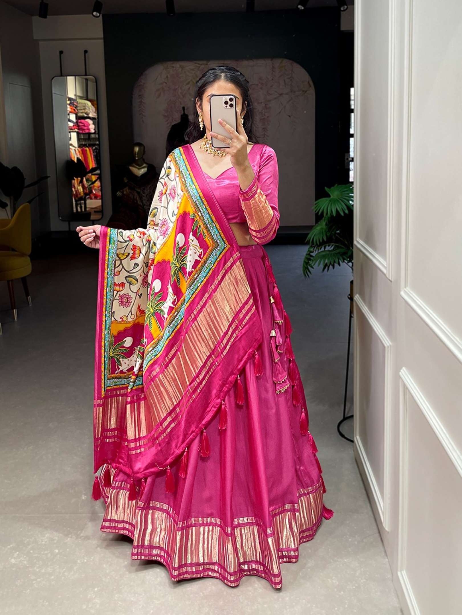 Sumshy Trendy Dyeing Gaji Silk Lehenga Choli