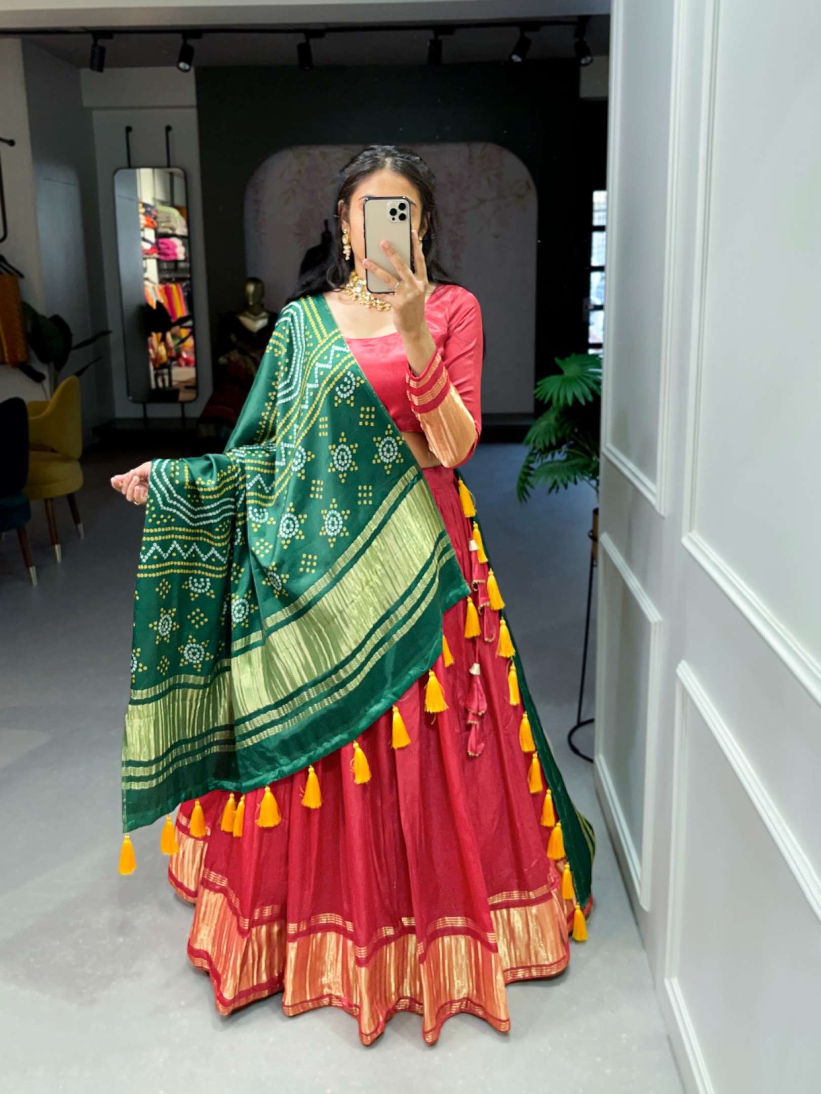 Sumshy Trendy Dyeing Gaji Silk Lehenga Choli