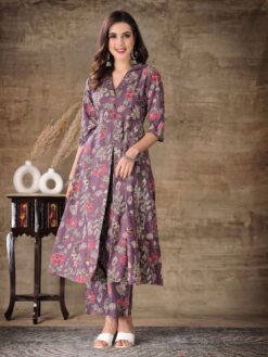 Sumshy Floral Printed Muslin Silk Co-ord Set