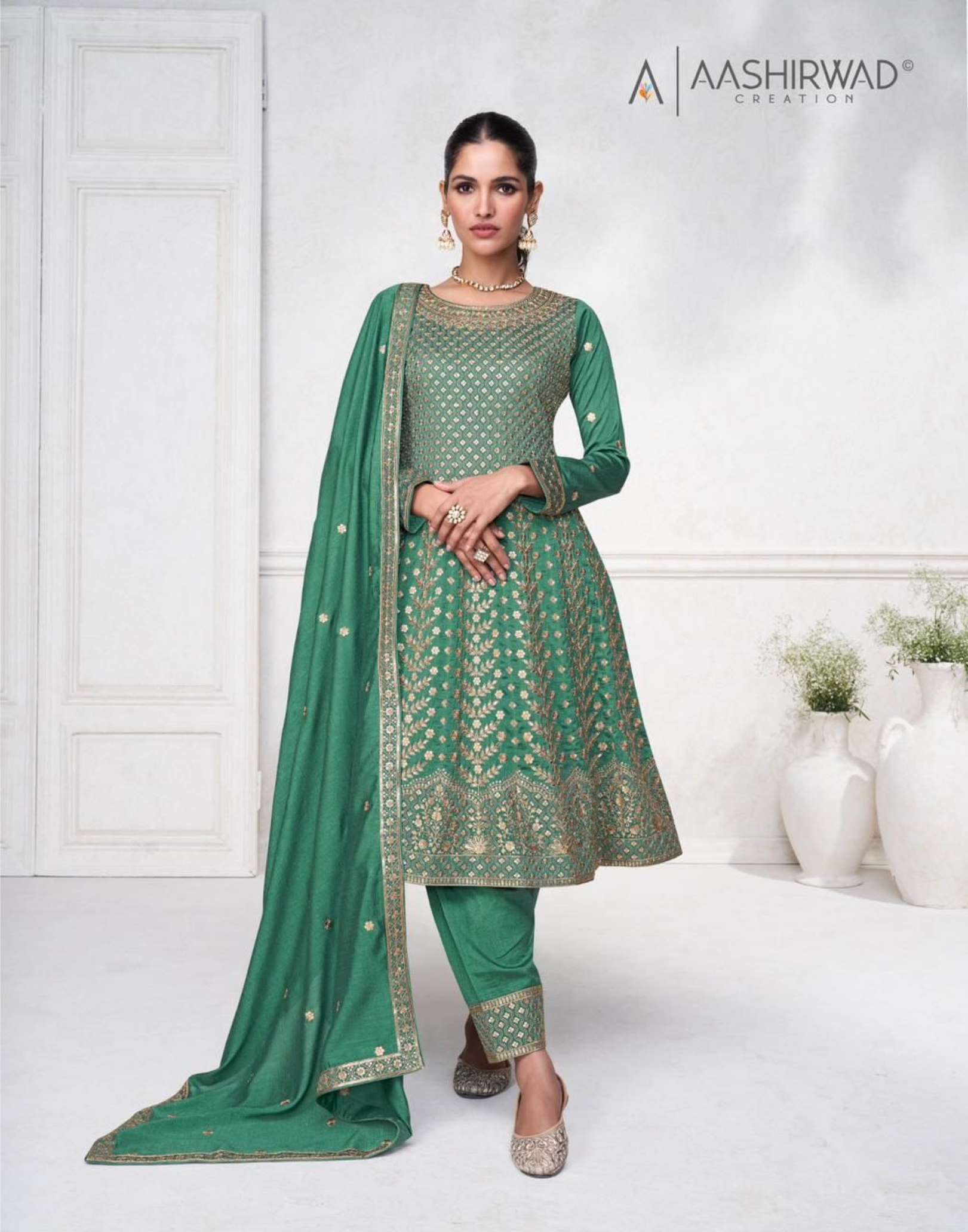 Aashirwad Sargam Premium Silk Ladies Readymade Dress