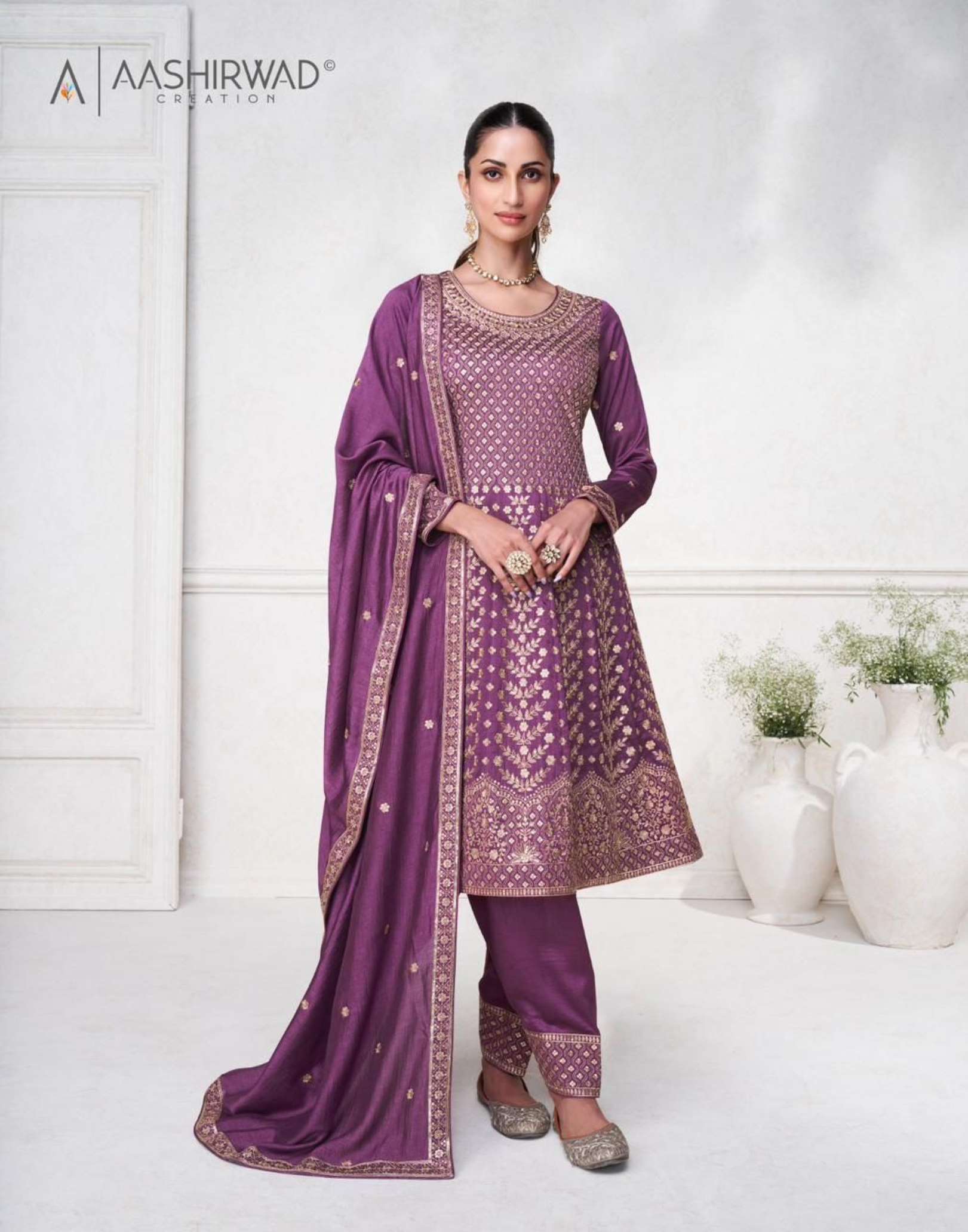 Aashirwad Sargam Premium Silk Ladies Readymade Dress