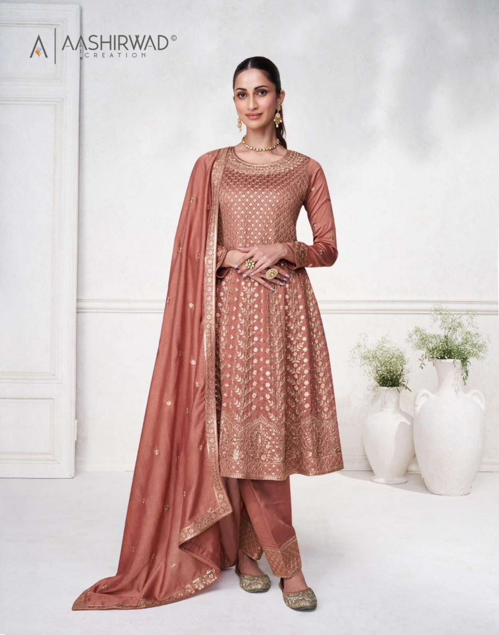 Aashirwad Sargam Premium Silk Ladies Readymade Dress