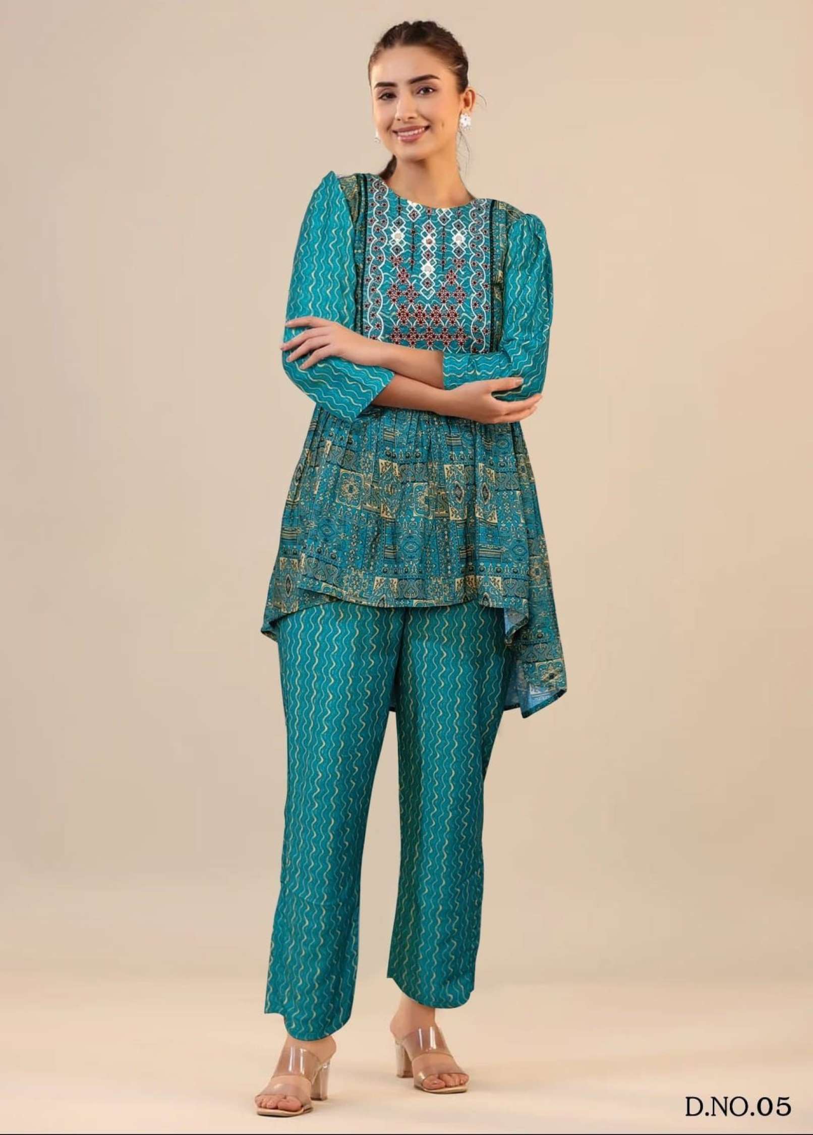 Sumshy Ladies Latest Printed Cotton Muslin Co-ord Set