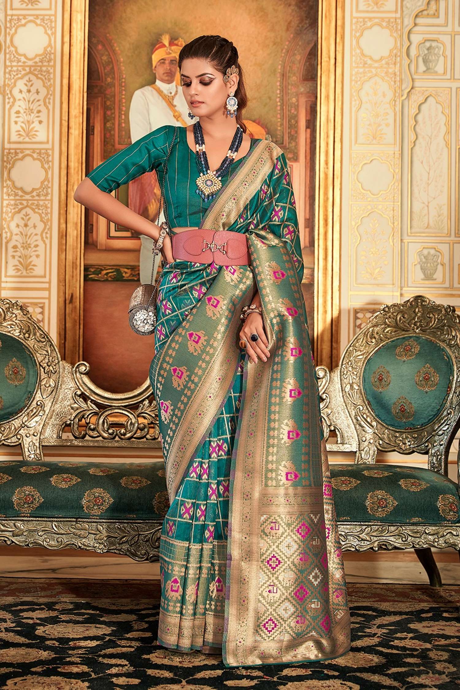 Sumshy Wedding Wear Weaving Organza Silk Saree