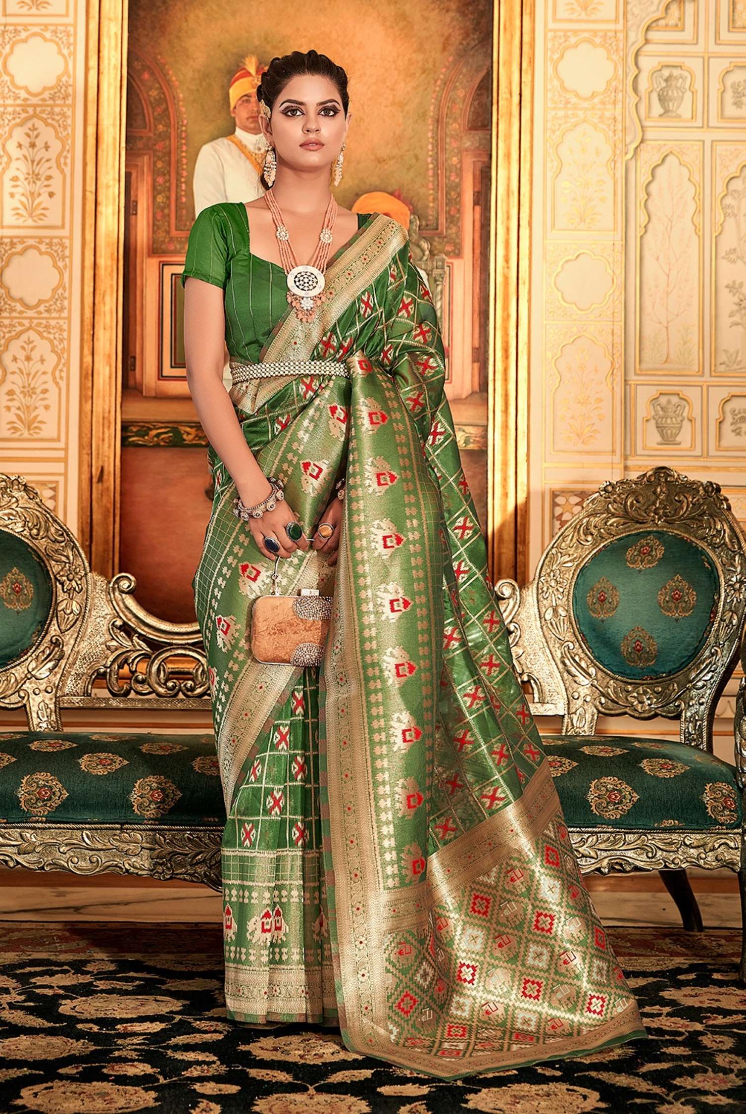 Sumshy Wedding Wear Weaving Organza Silk Saree
