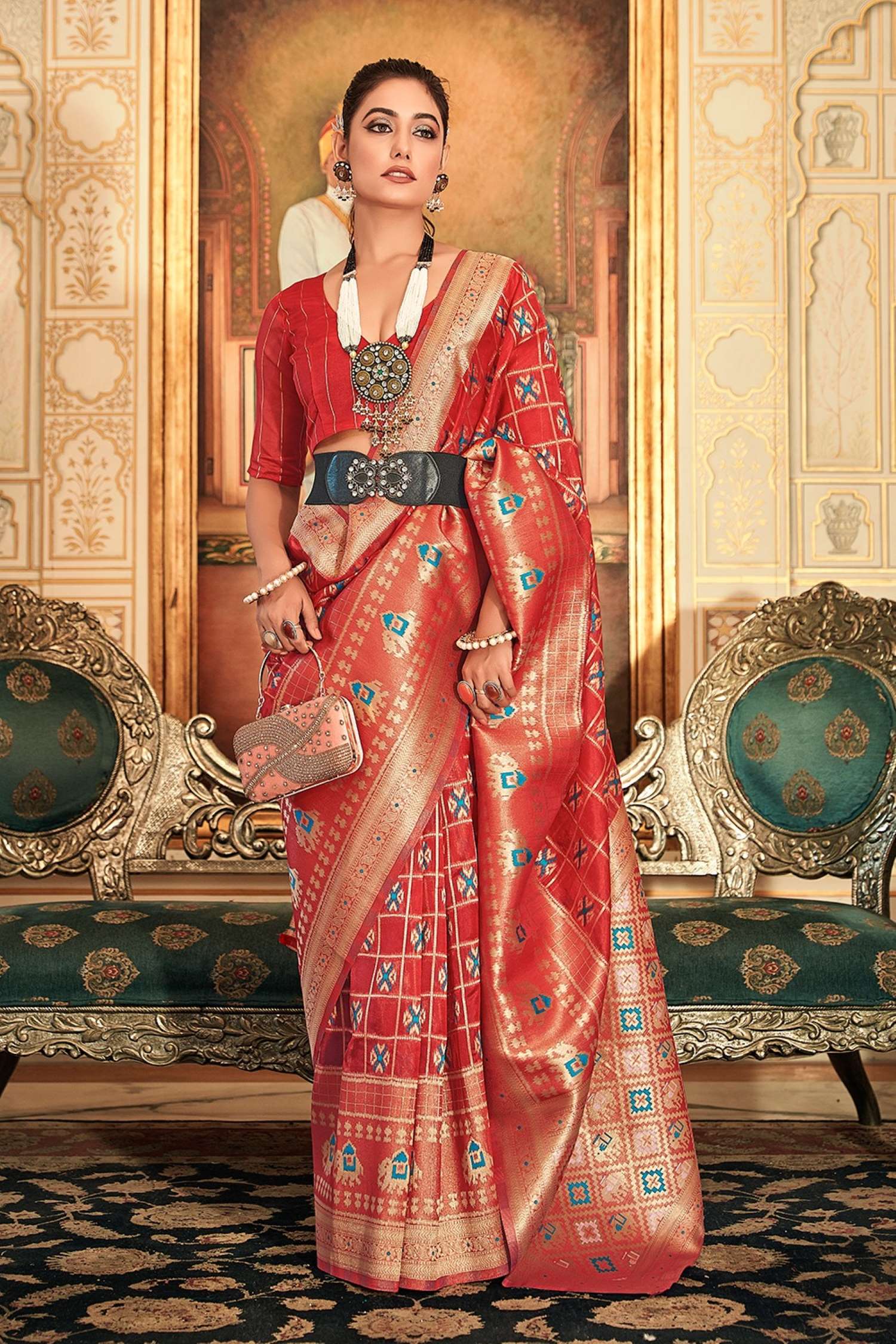 Sumshy Wedding Wear Weaving Organza Silk Saree