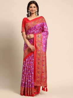 Sumshy Ladies Patola Paithani Print Dola Silk Saree