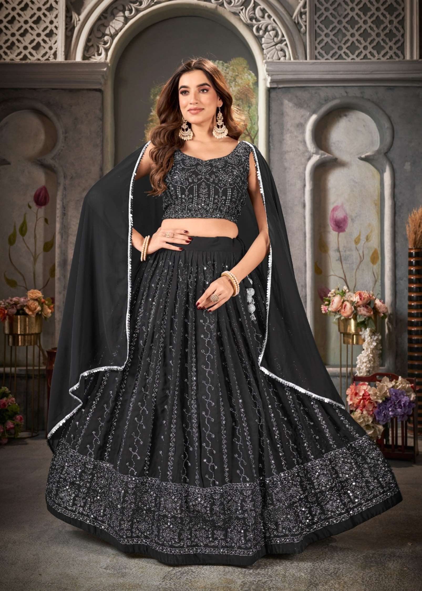 Sumshy Embroidery Pure Georgette Lehenga Choli