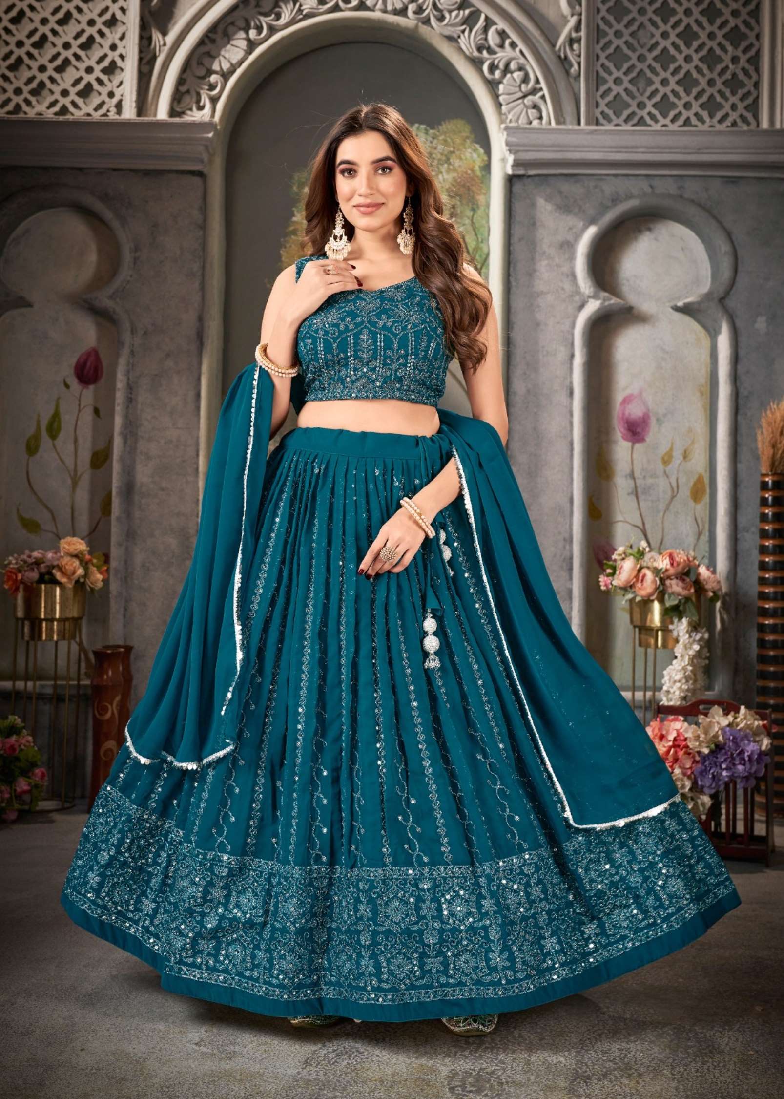 Sumshy Embroidery Pure Georgette Lehenga Choli