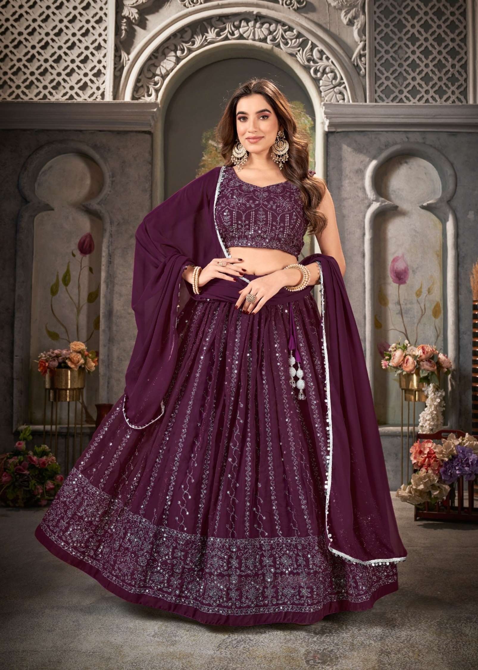 Sumshy Embroidery Pure Georgette Lehenga Choli