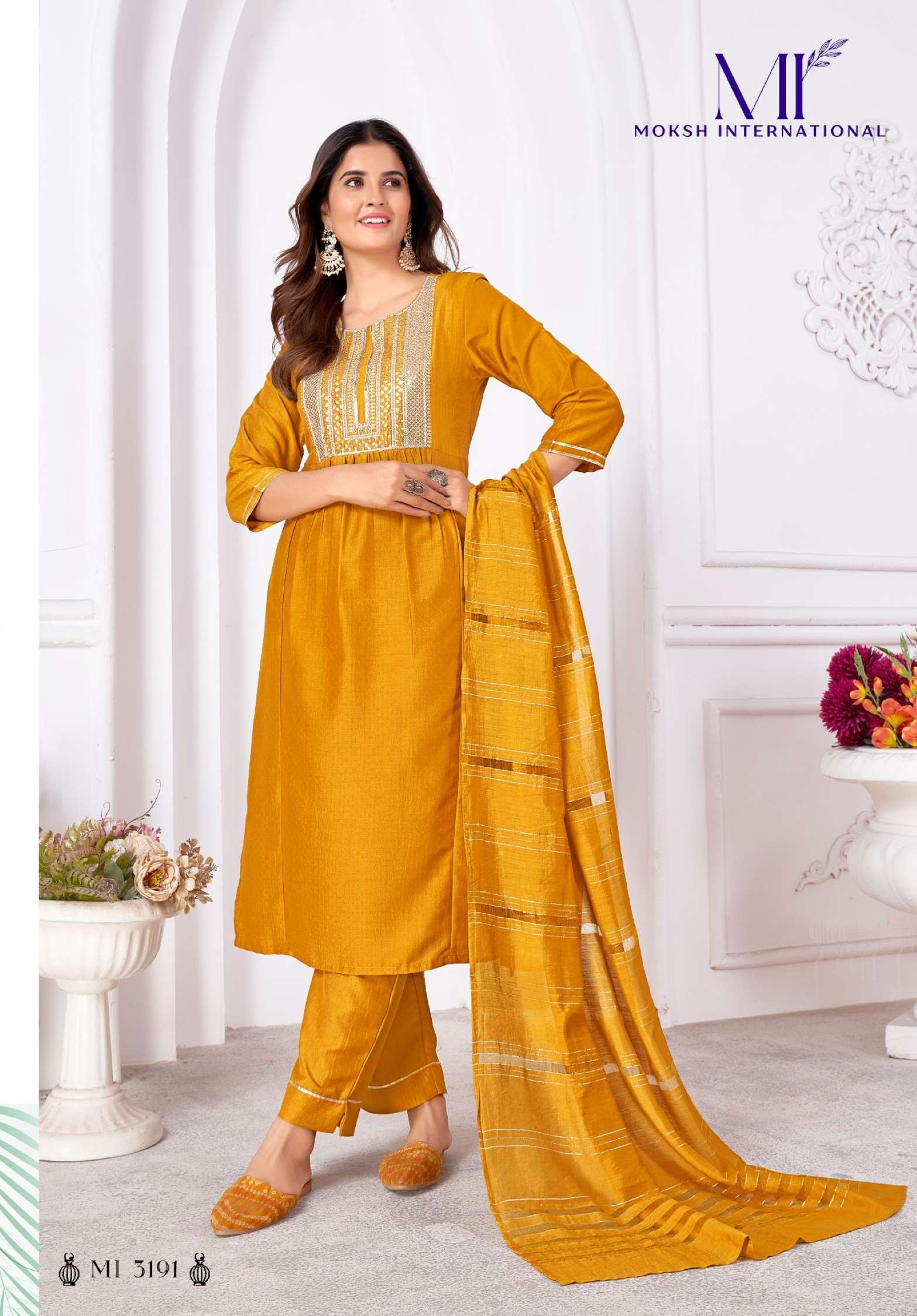 Moksh Rangoli Vertical Silk Ladies Readymade Dress