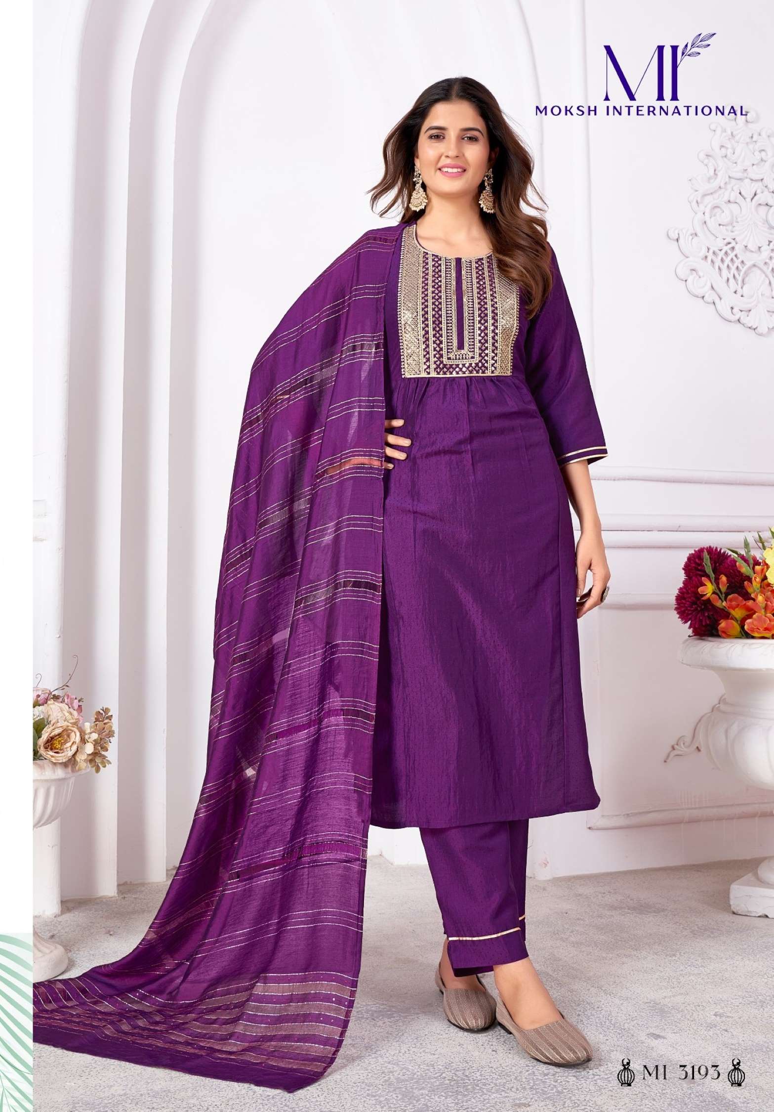 Moksh Rangoli Vertical Silk Ladies Readymade Dress