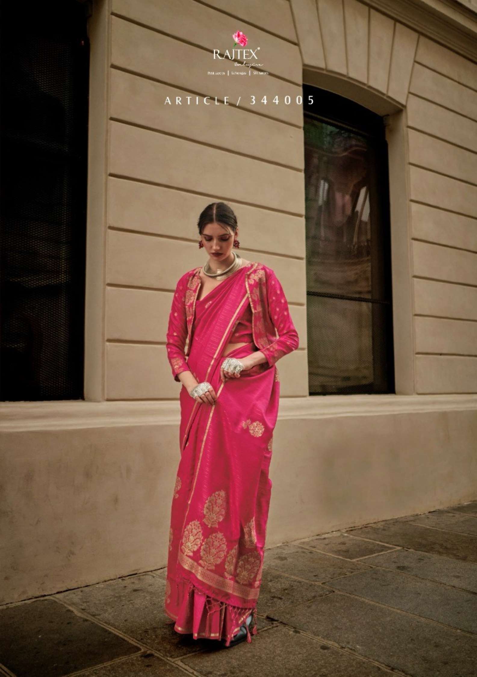 Rajtex Kronicle Satin Zari Weaving Handloom Silk Saree