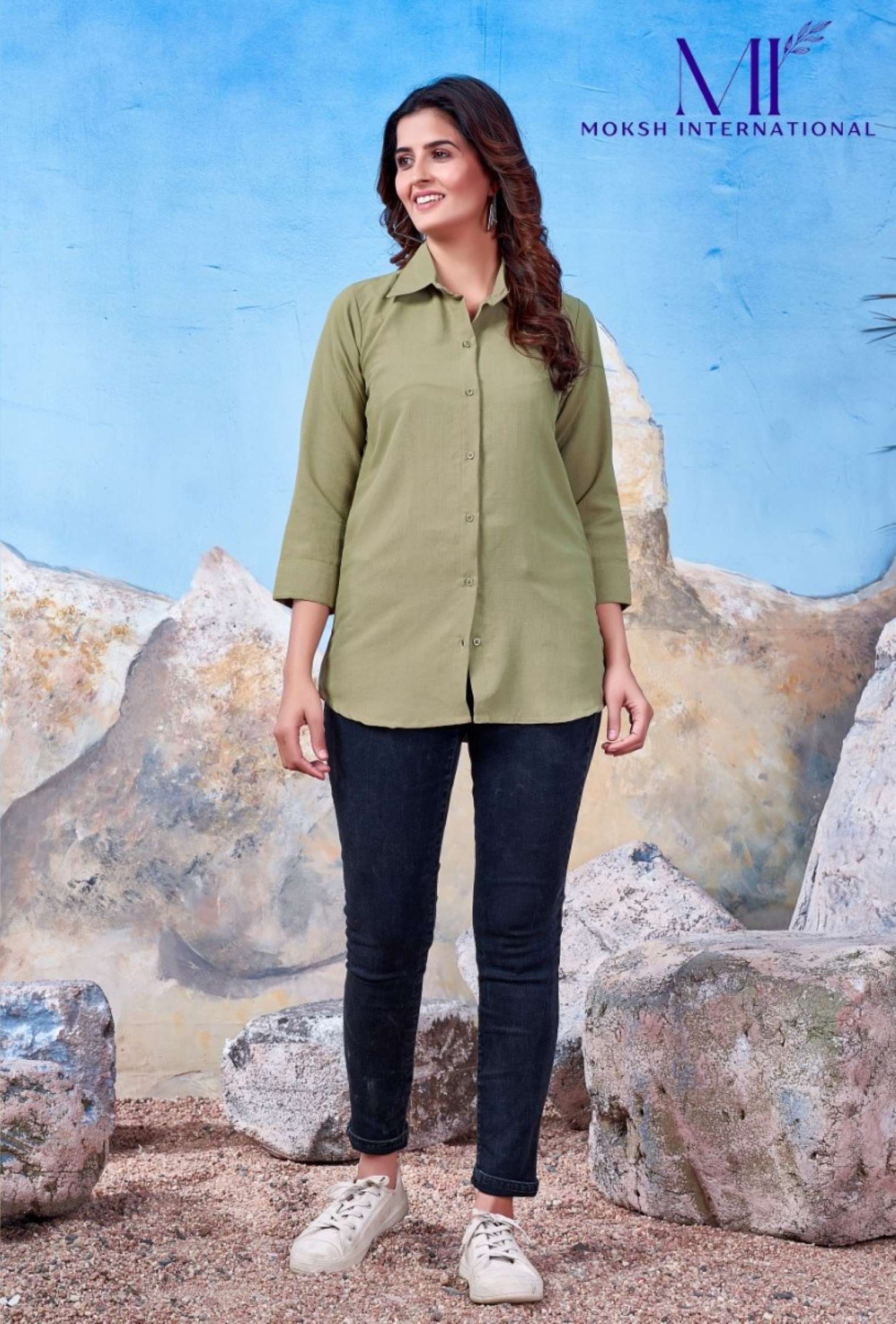 Moksh International Mazza Cotton Ladies Shirt