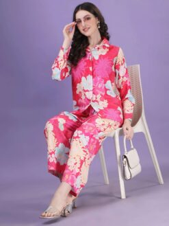 Sumshy Floral Printed Cotton Rayon Ladies Co-ord Set
