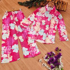 Sumshy Floral Printed Cotton Rayon Ladies Co-ord Set