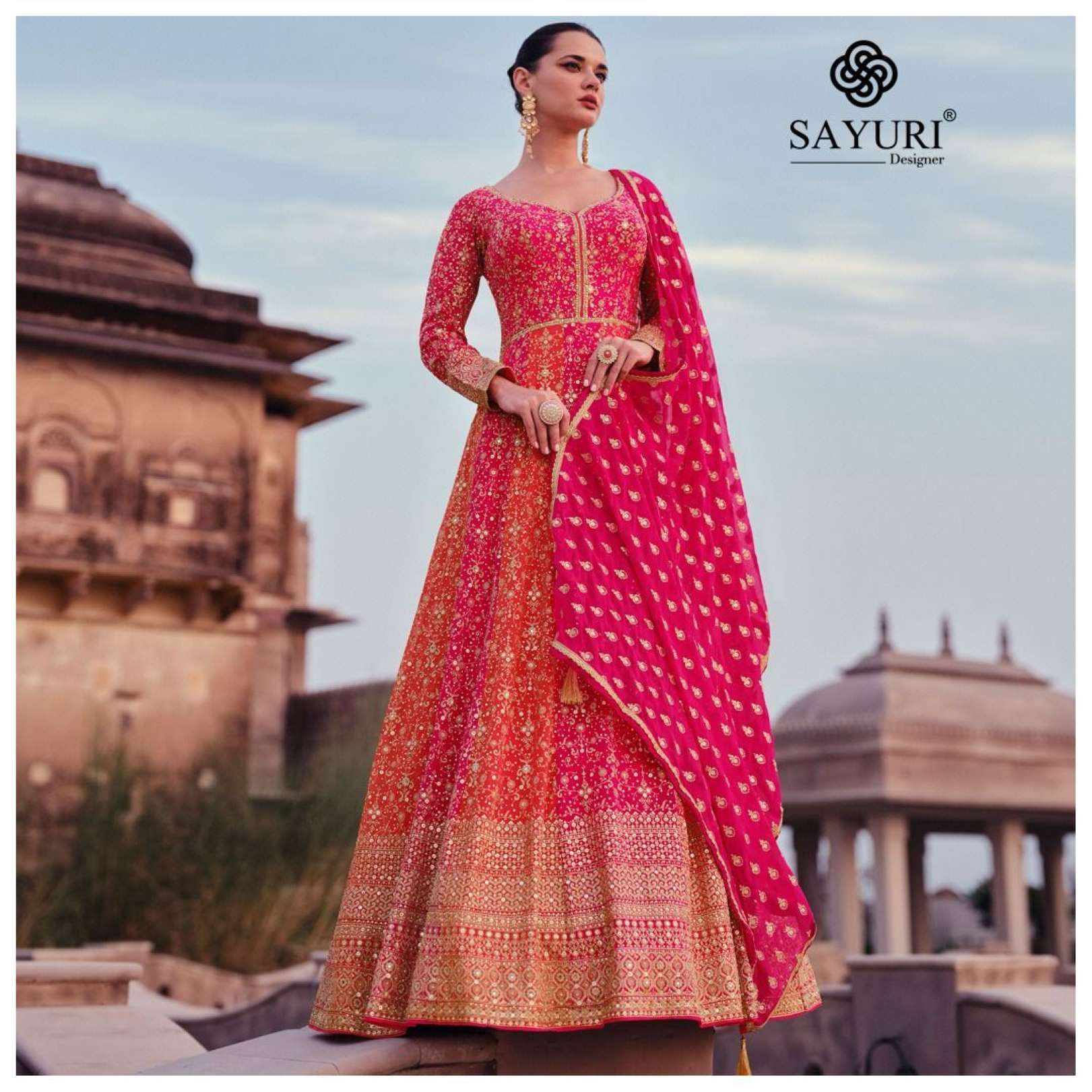 Sayuri Advira Embroidery Georgette Gown With Dupatta