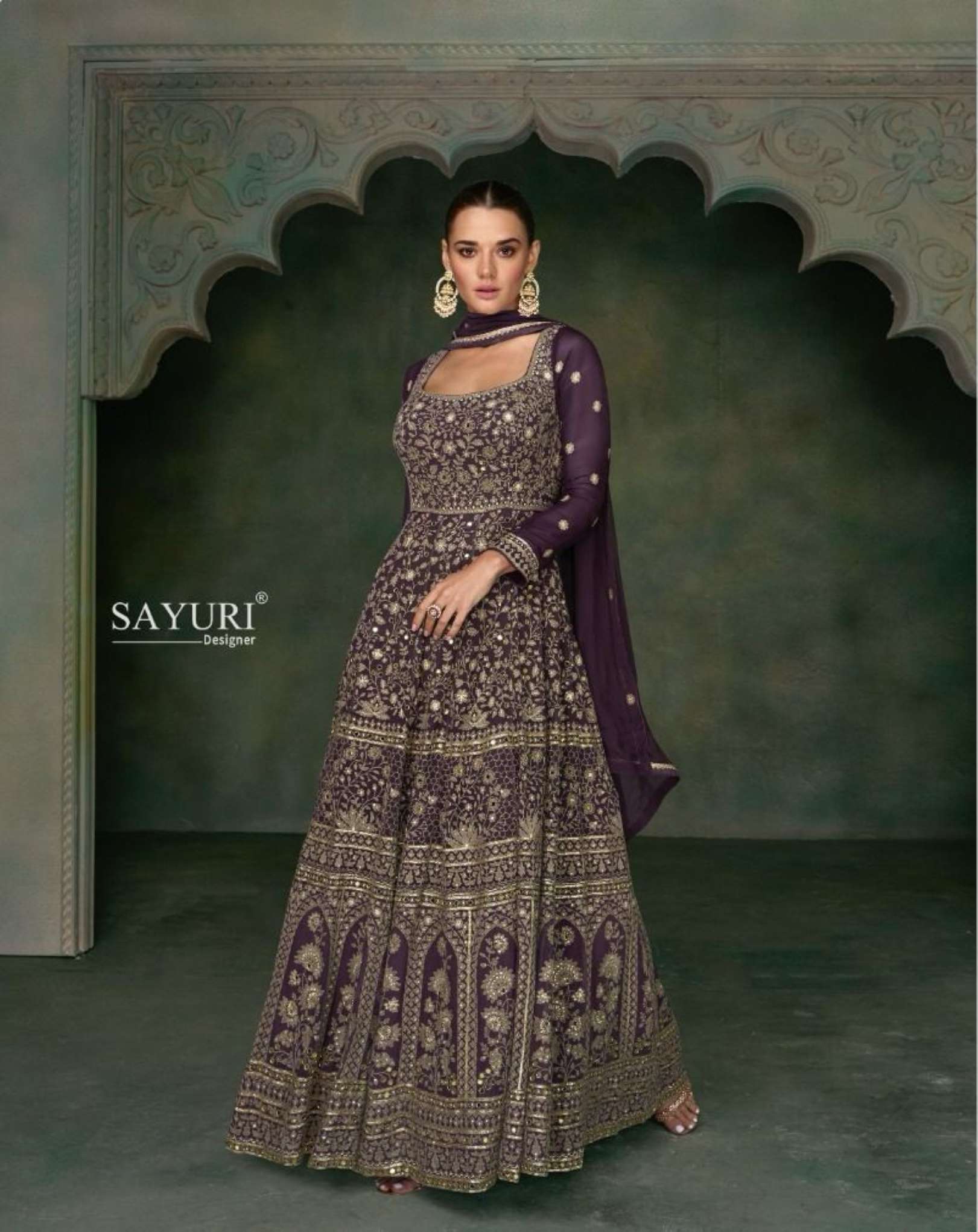 Sayuri Nayaab Embroidery Real Georgette Gown With Dupatta