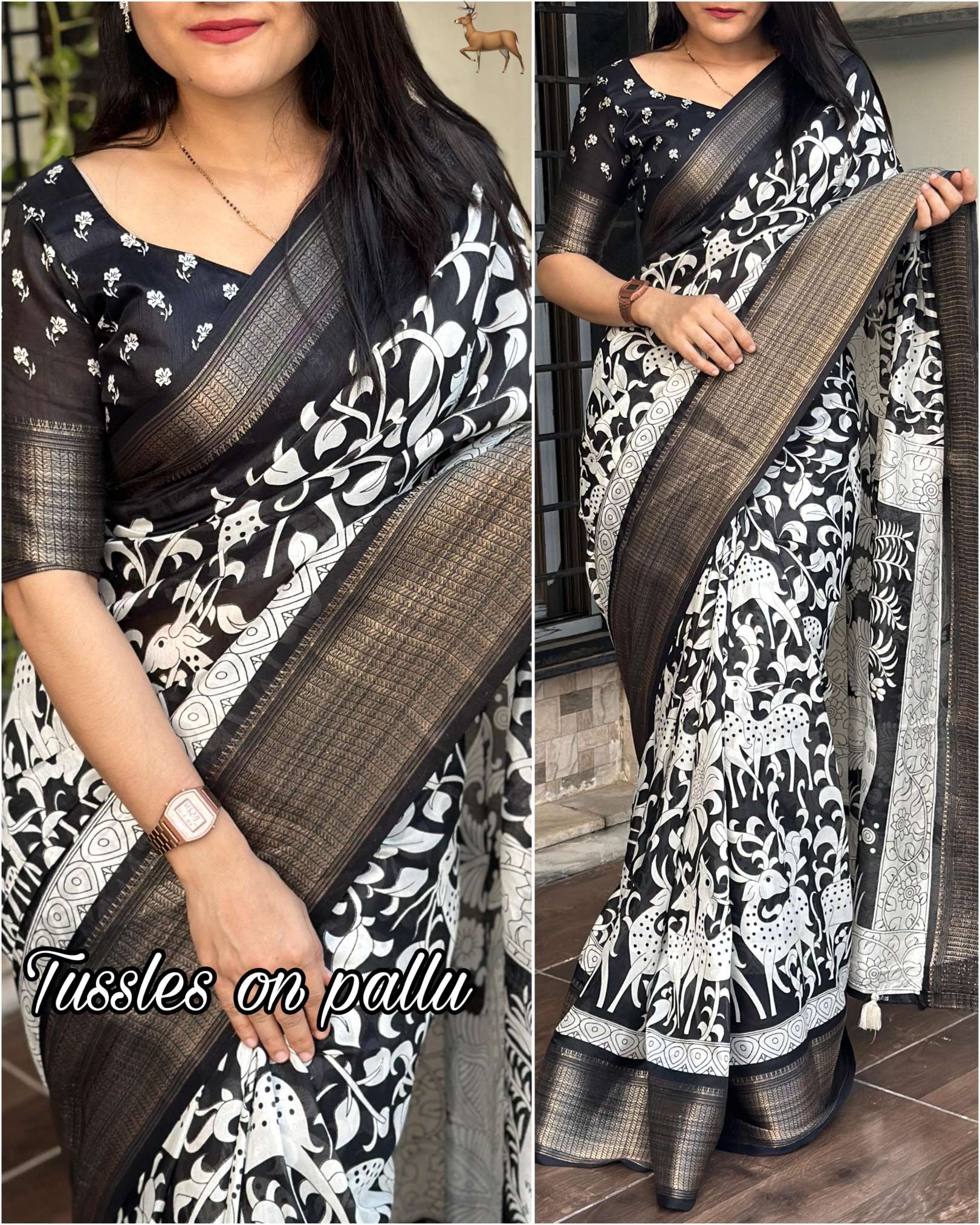Sumshy Kadambari Muslin Cotton Printed Saree