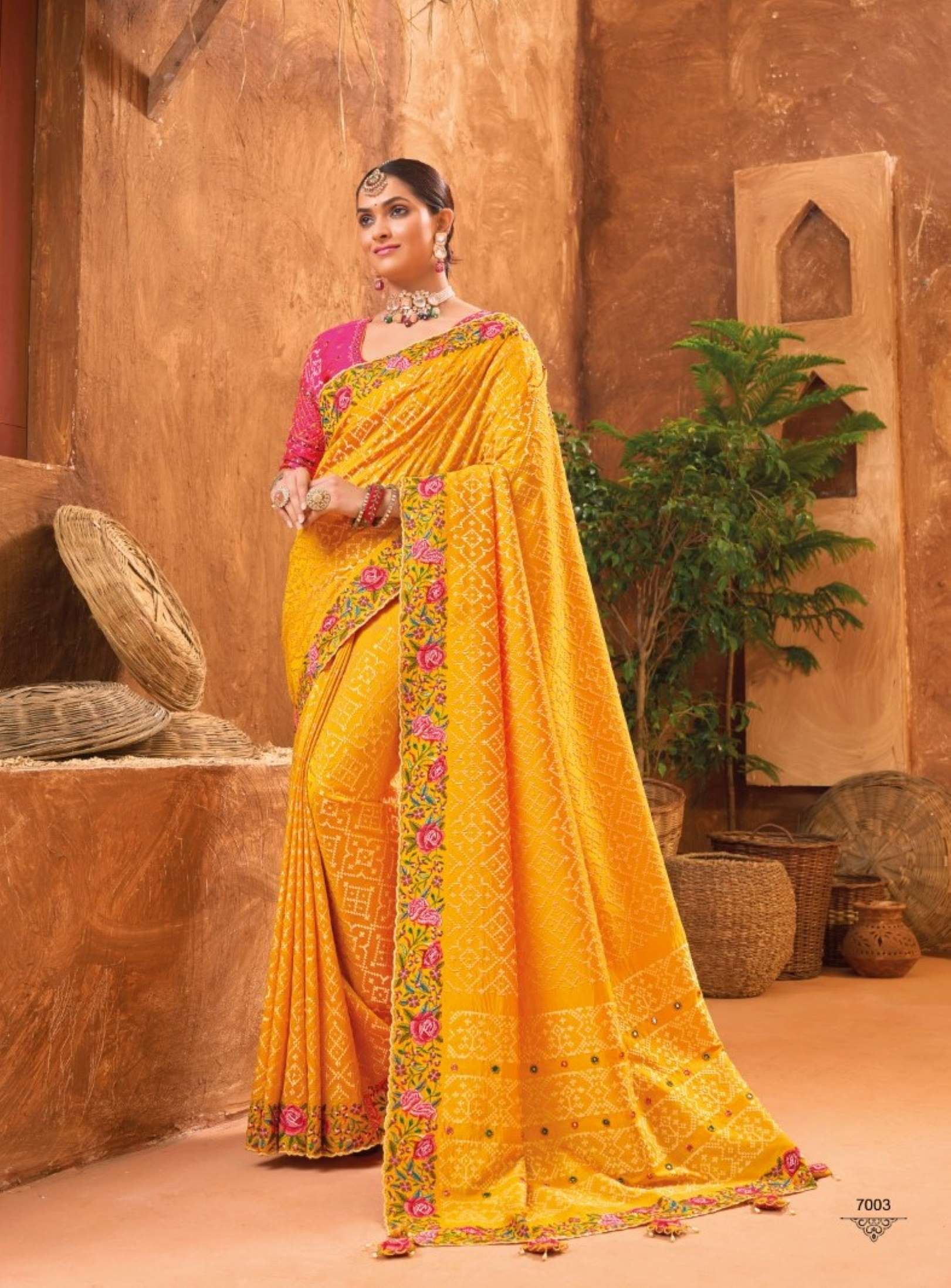 M.N. Kachhi Work Banarasi Silk Designer Sarees