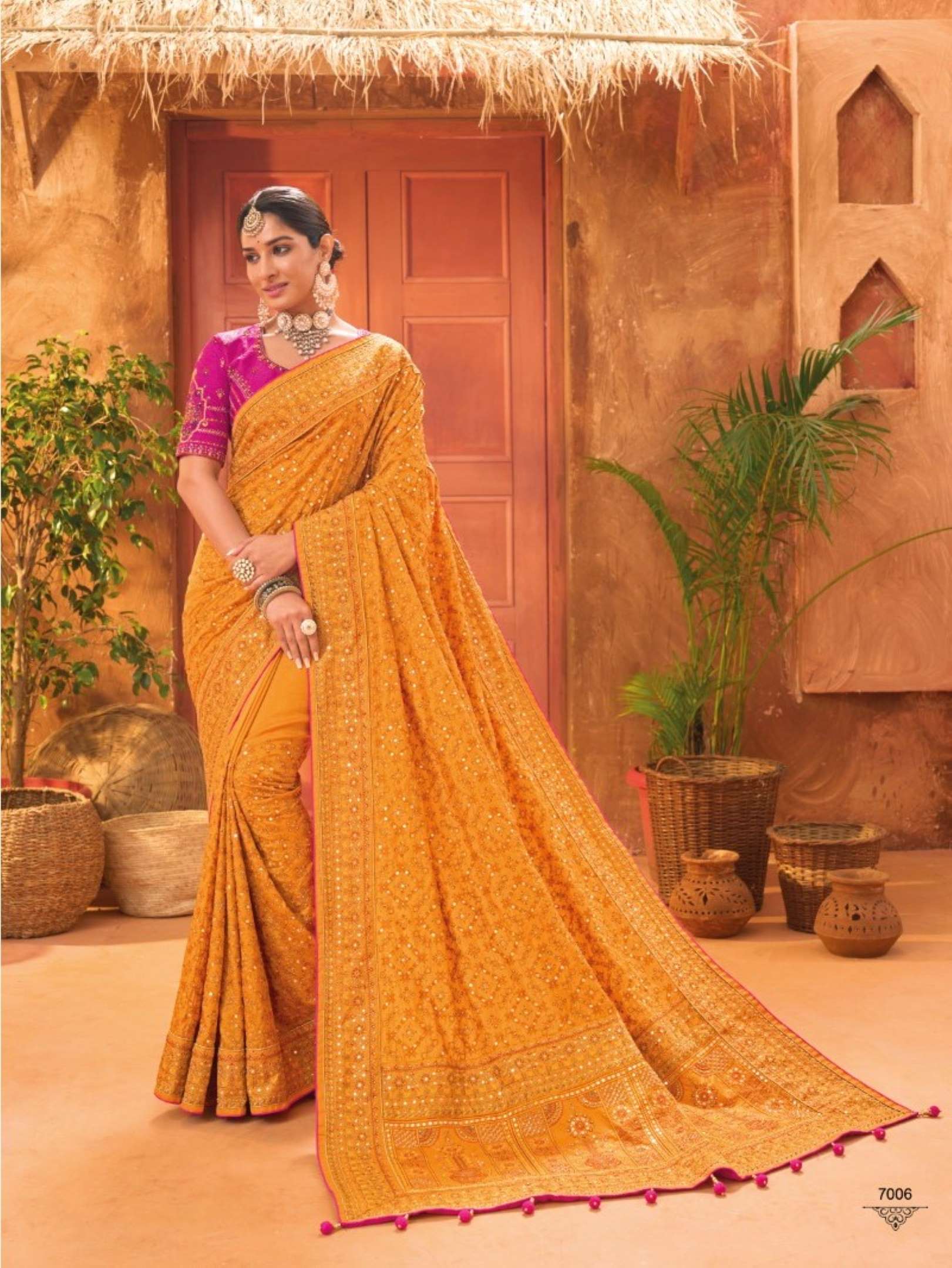 M.N. Kachhi Work Banarasi Silk Designer Sarees