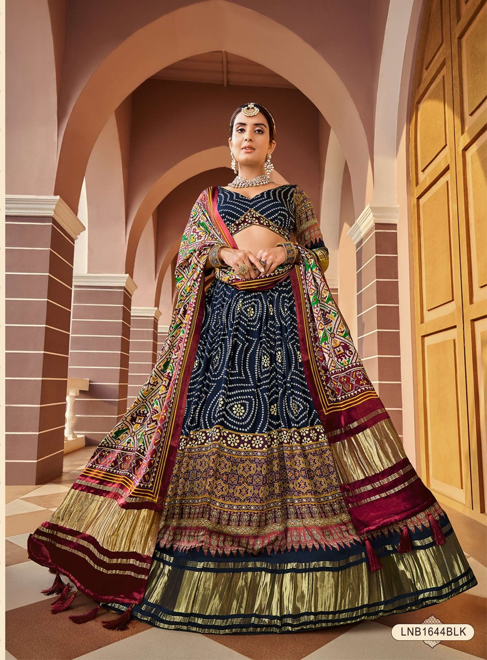 Sumshy Wedding Wear Digital Printed Gaji Silk Lehenga Choli
