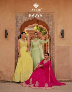 Sayuri Kavya Designer Real Georgette Gown With Dupatta
