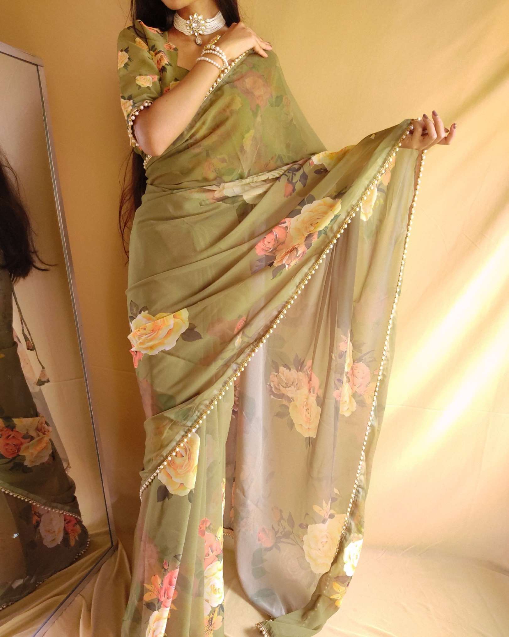 Sumshy Latest Floral Printed Georgette Designer Sarees