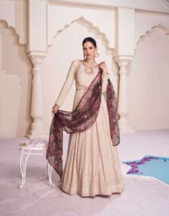 Sayuri Farida Real Georgette Embroidery Gown With Dupatta