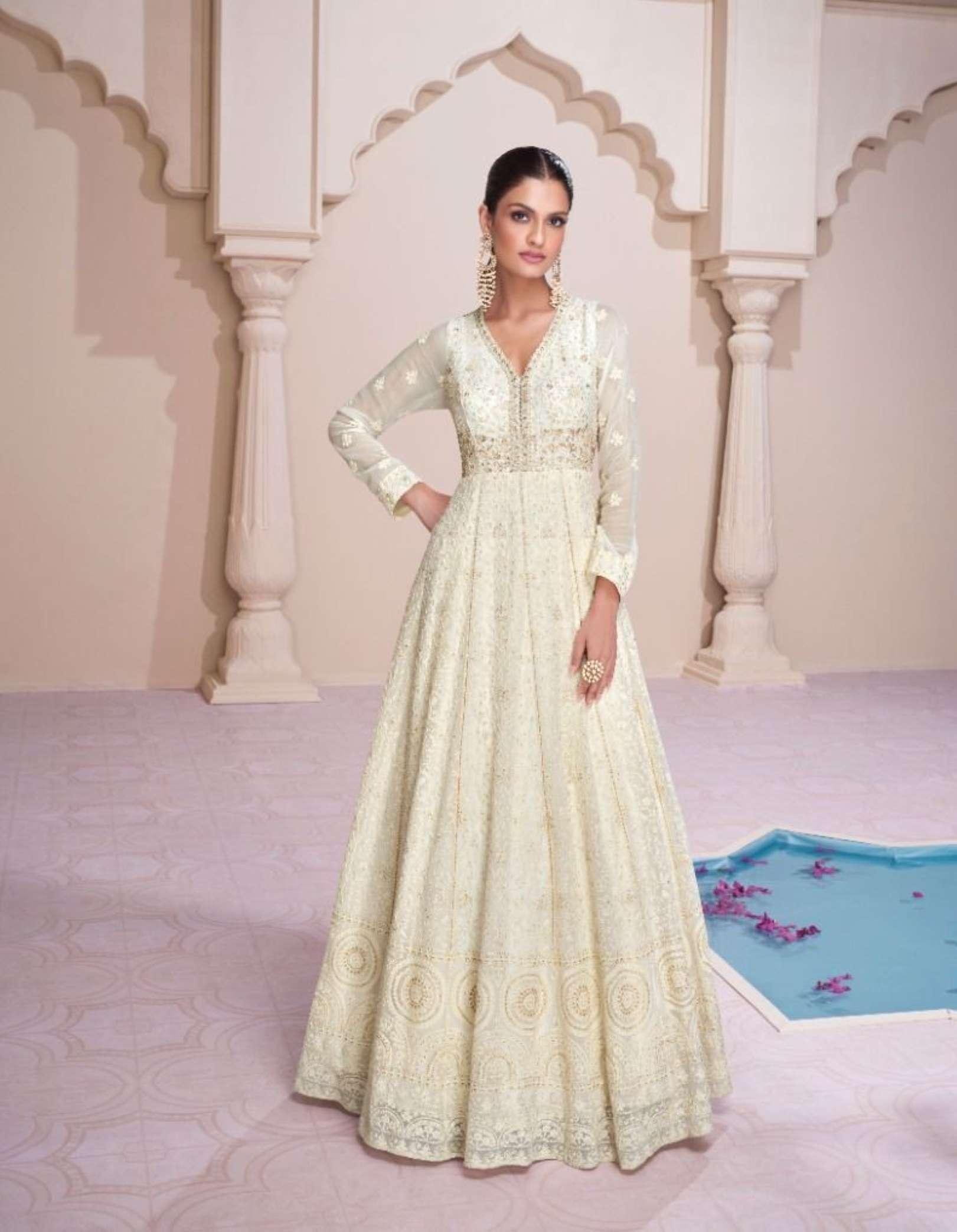 Sayuri Farida Real Georgette Embroidery Gown With Dupatta