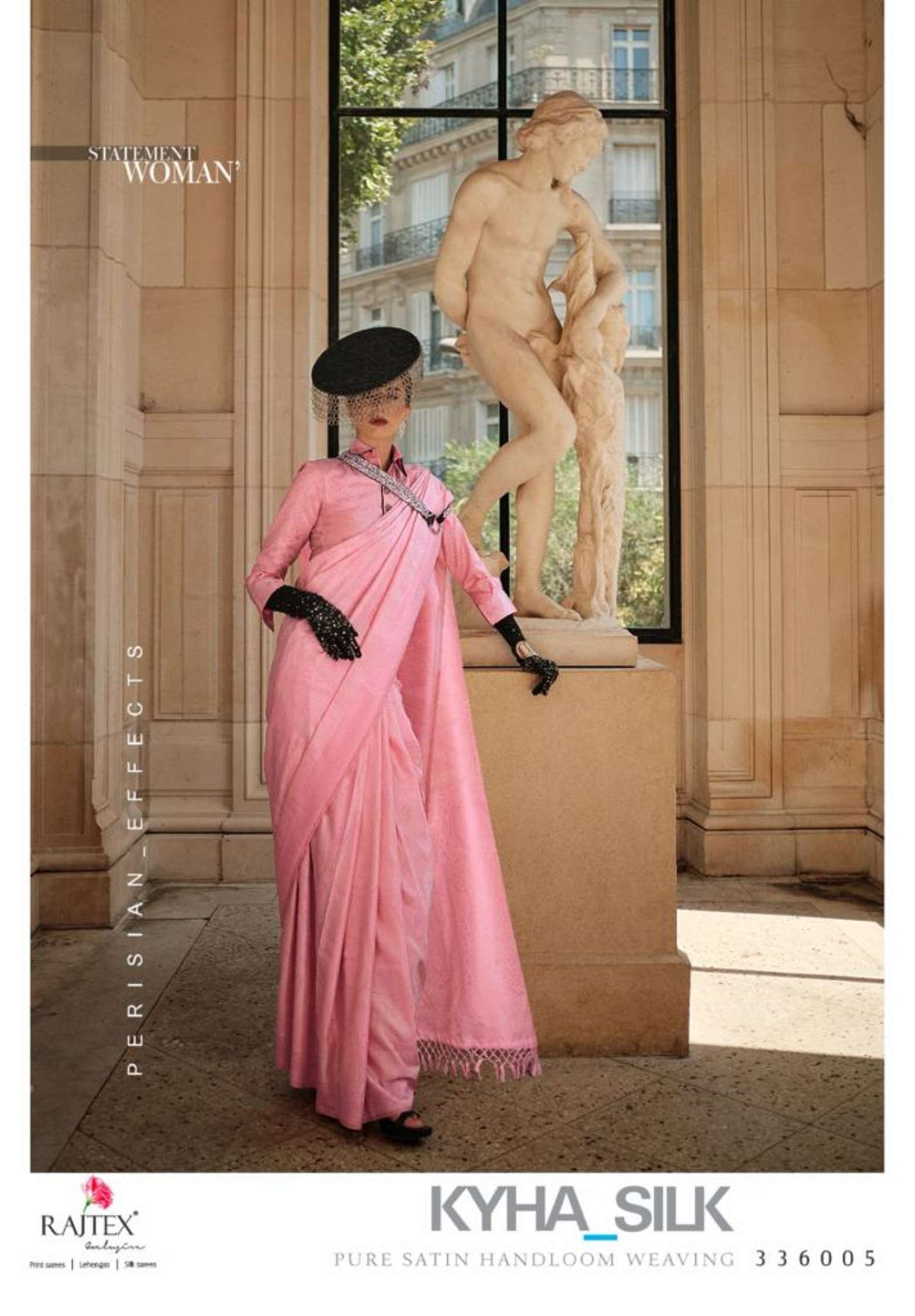 Rajtex Khya Satin Self Handloom Zari Weaving Silk Sarees