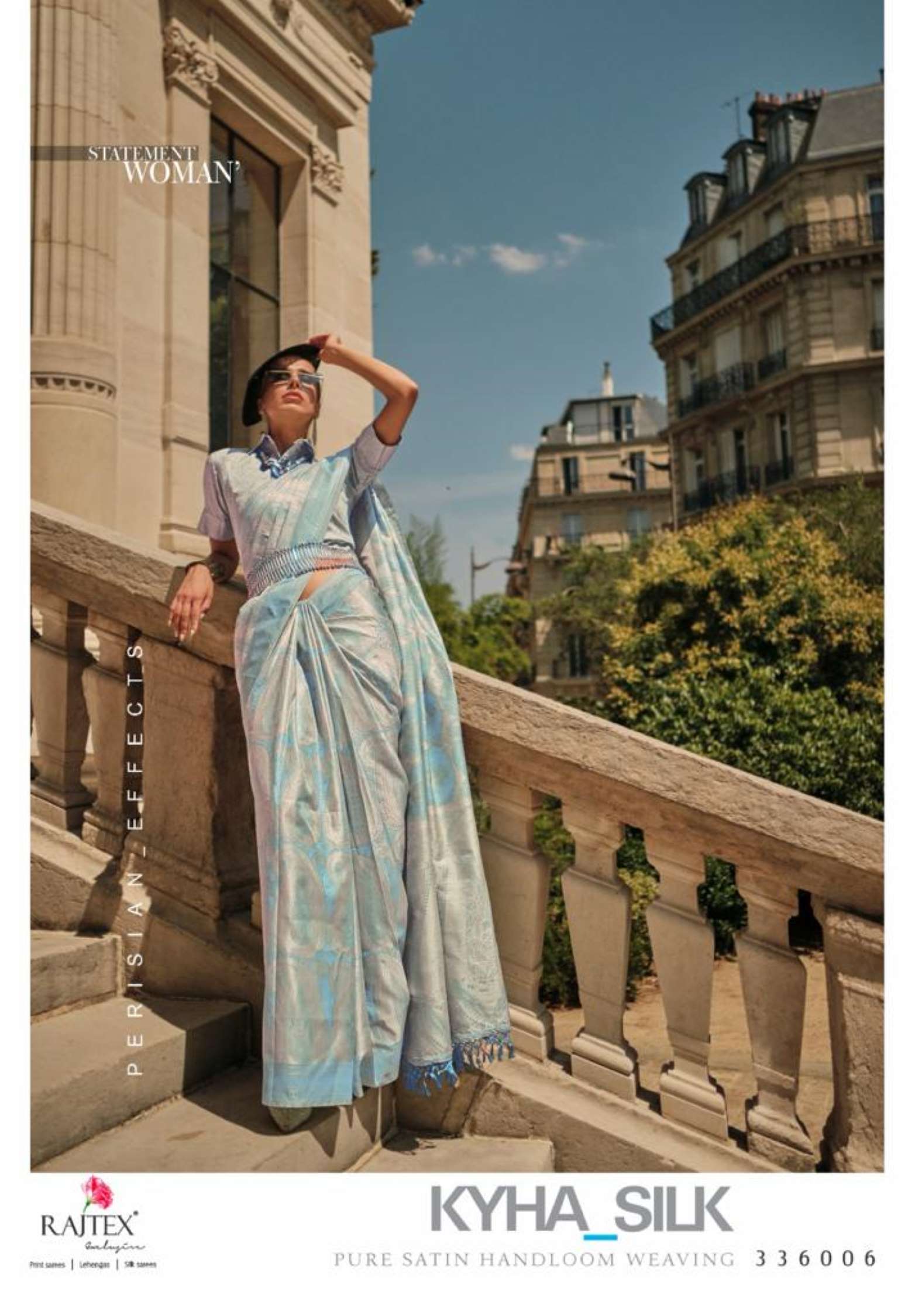 Rajtex Khya Satin Self Handloom Zari Weaving Silk Sarees