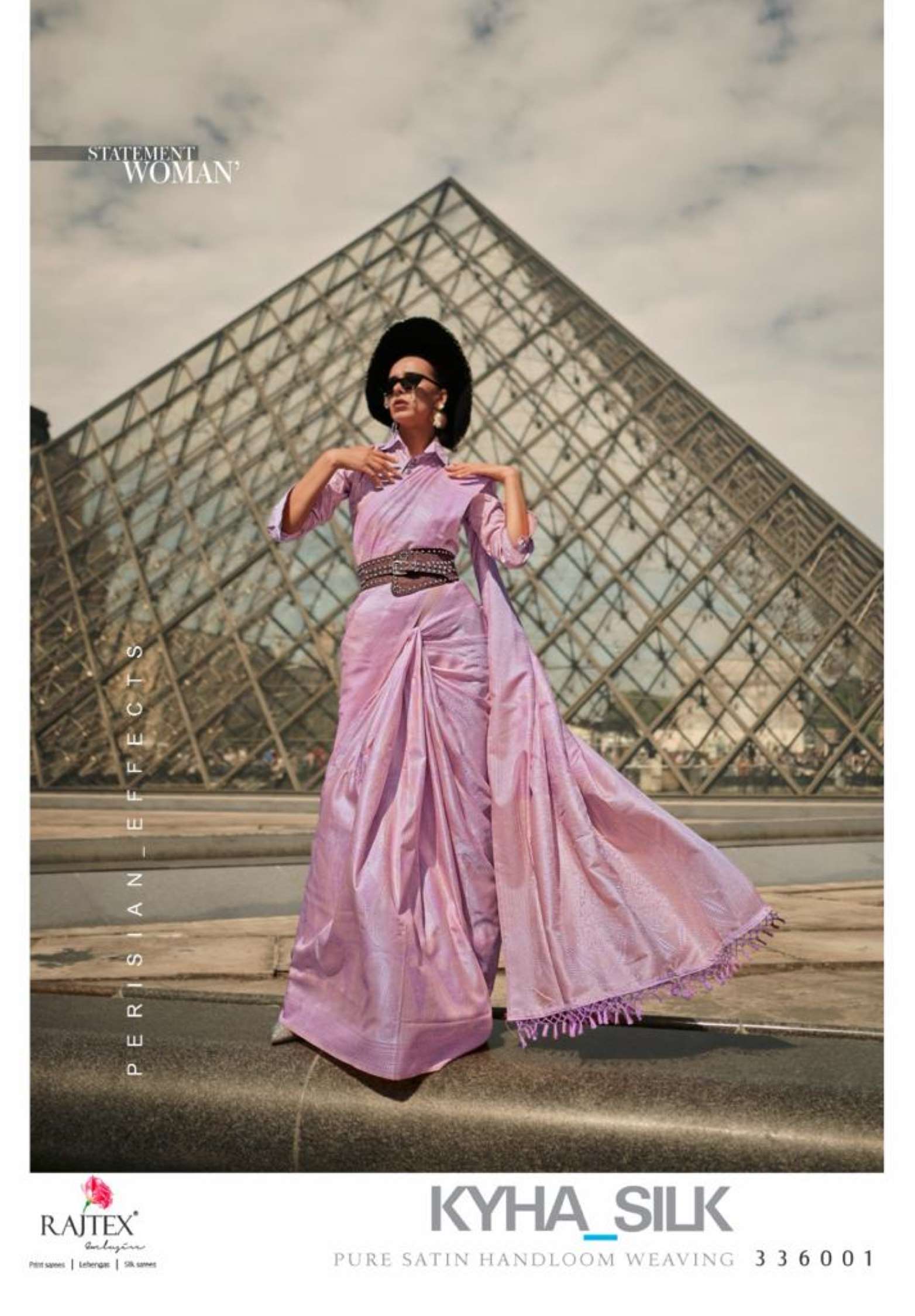 Rajtex Khya Satin Self Handloom Zari Weaving Silk Sarees