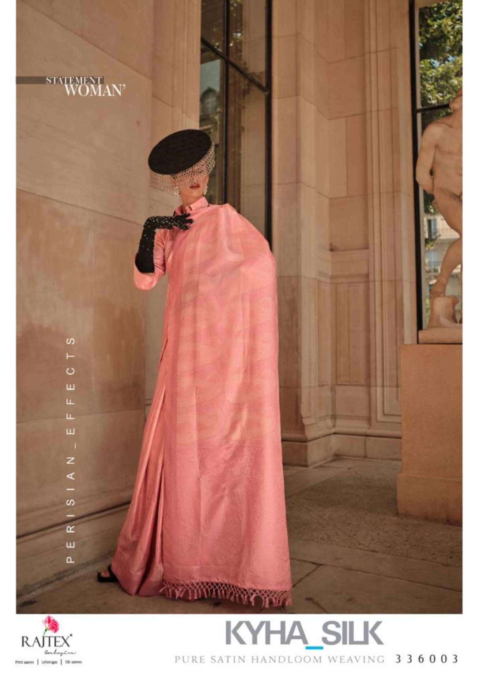 Rajtex Khya Satin Self Handloom Zari Weaving Silk Sarees