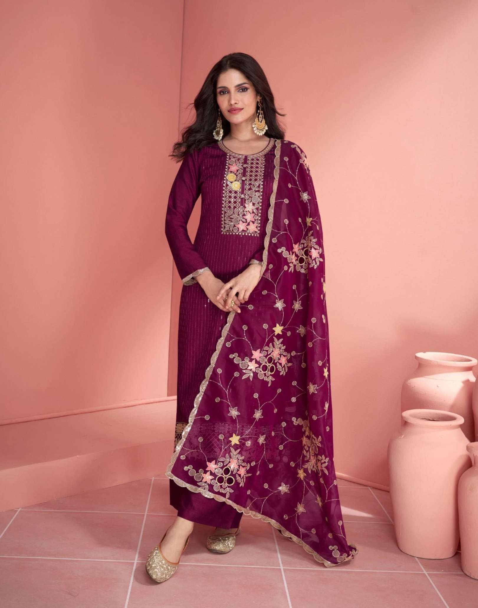 Aashirwad Gulkand Mehran Premium Silk Readymade Dress