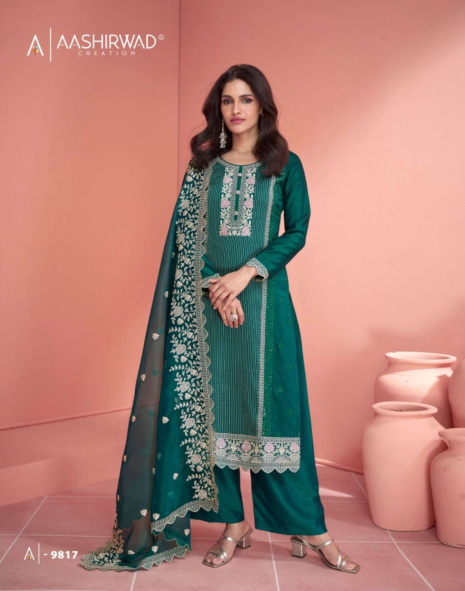 Aashirwad Gulkand Mehran Premium Silk Readymade Dress
