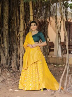 Sumshy Zari Weaving Viscose Chanderi Jacquard Lehenga Choli