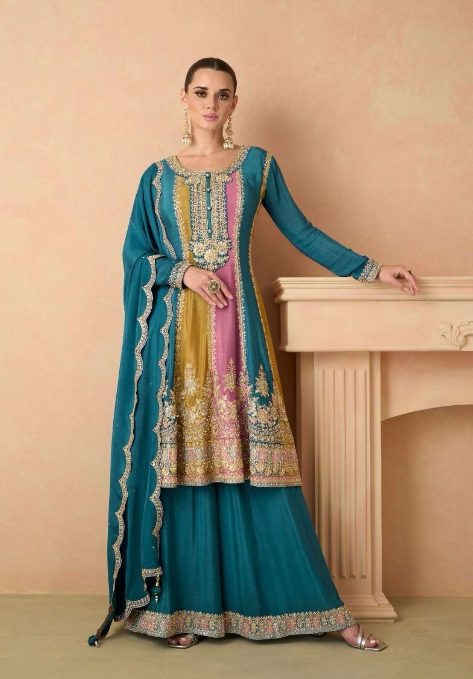 Gulkayra Izhar Embroidery Real Chinon Readymade Dress