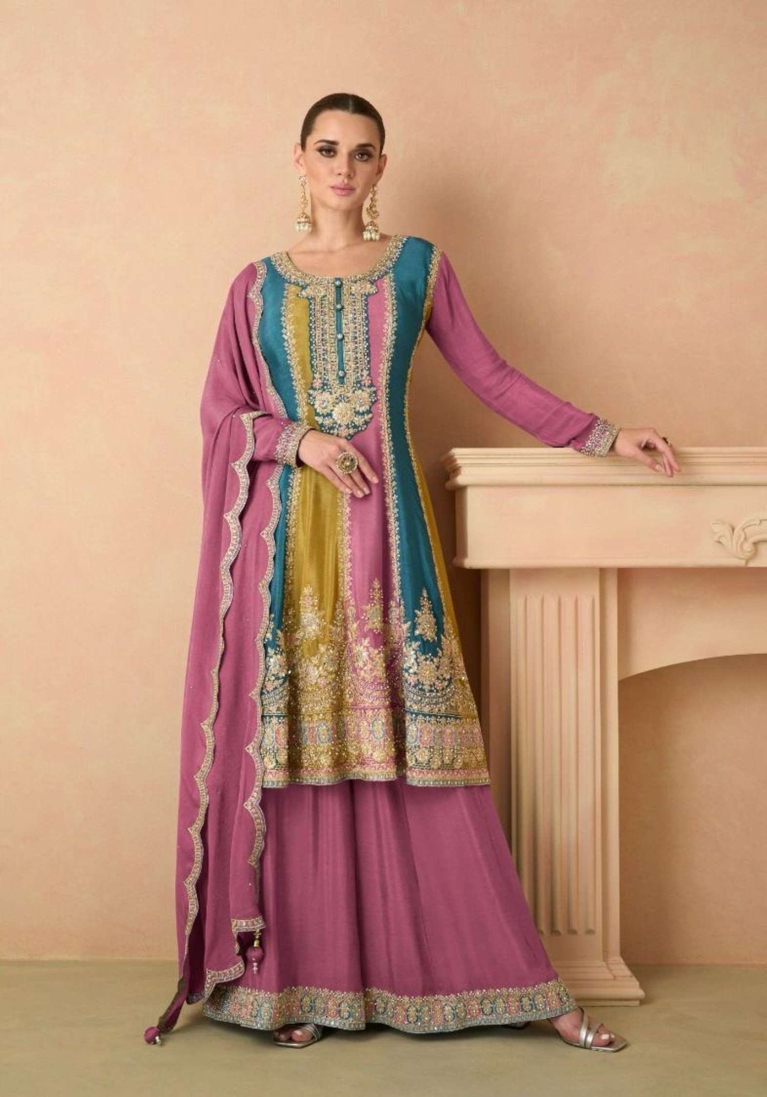 Gulkayra Izhar Embroidery Real Chinon Readymade Dress