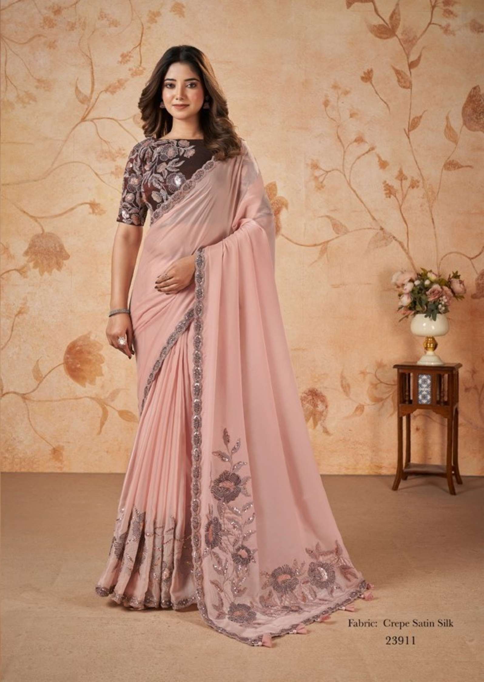 Mahotasav Dakshika Party Wear Satin Chiffon Silk Sarees