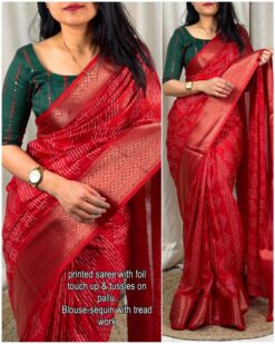 Sumshy Printed Muslin Cotton Designer Sarees