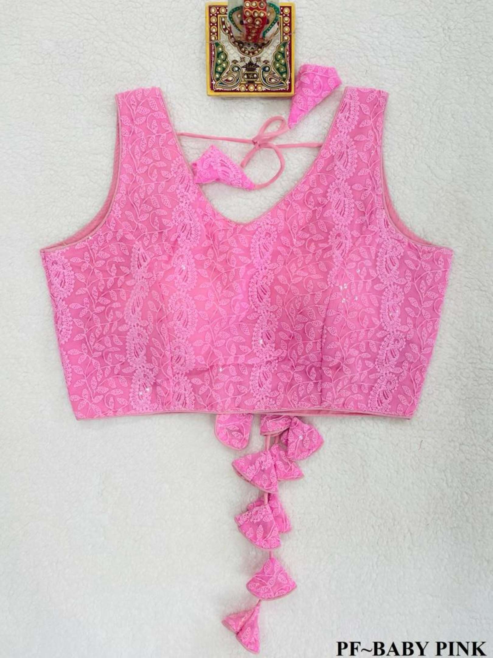 Sumshy Wedding Wear Chickenkari Georgette Readymade Blouse