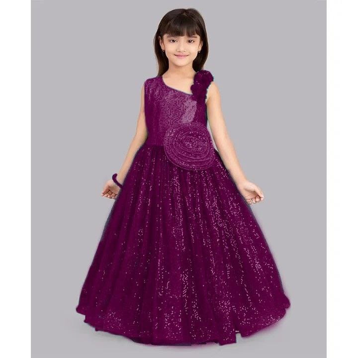 Sumshy Soft Net Designer Gown With Embroidery Work